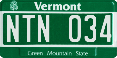VT license plate NTN034