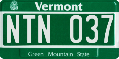VT license plate NTN037