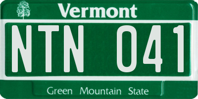 VT license plate NTN041