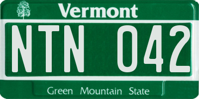 VT license plate NTN042