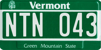 VT license plate NTN043