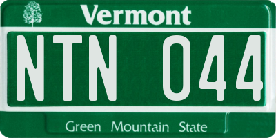 VT license plate NTN044