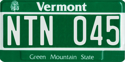 VT license plate NTN045