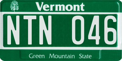VT license plate NTN046