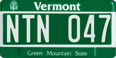 VT license plate NTN047