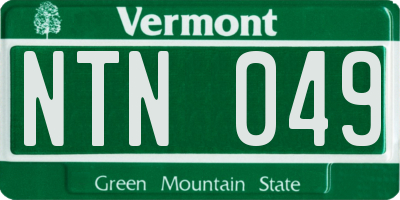 VT license plate NTN049