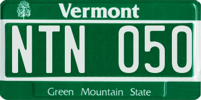 VT license plate NTN050