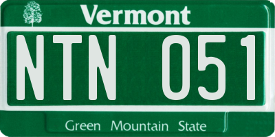 VT license plate NTN051