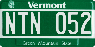 VT license plate NTN052