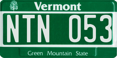 VT license plate NTN053