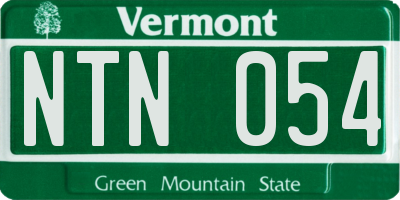 VT license plate NTN054