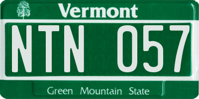 VT license plate NTN057