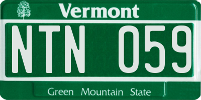VT license plate NTN059