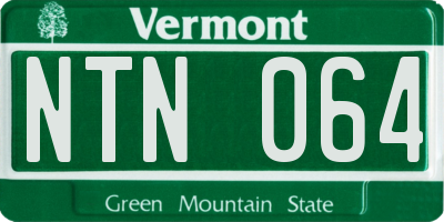 VT license plate NTN064