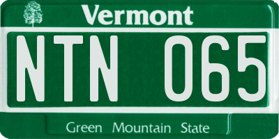 VT license plate NTN065