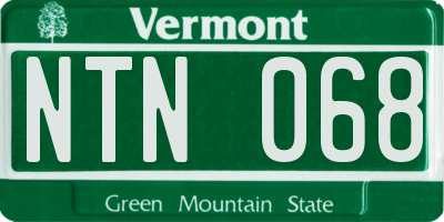 VT license plate NTN068