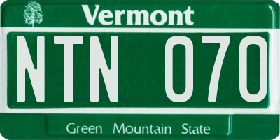 VT license plate NTN070