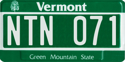 VT license plate NTN071