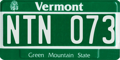 VT license plate NTN073
