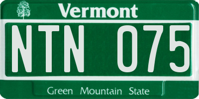 VT license plate NTN075