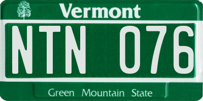 VT license plate NTN076