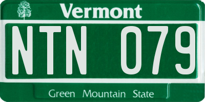 VT license plate NTN079