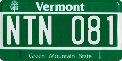 VT license plate NTN081