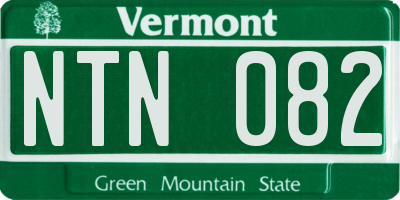 VT license plate NTN082