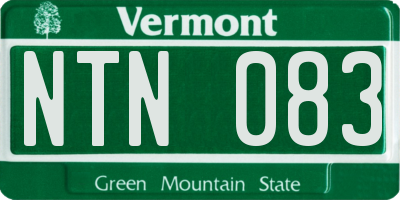 VT license plate NTN083