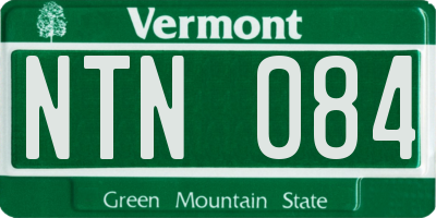 VT license plate NTN084