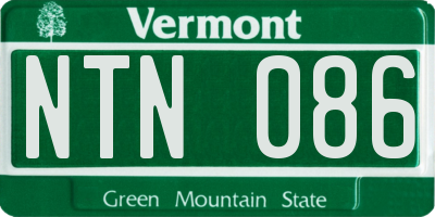 VT license plate NTN086
