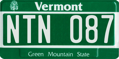 VT license plate NTN087
