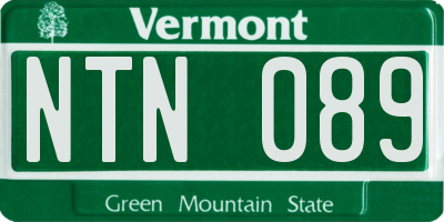 VT license plate NTN089