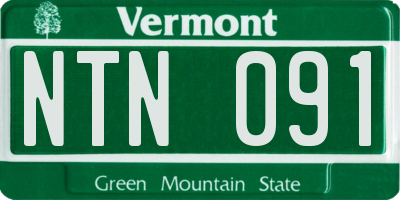 VT license plate NTN091