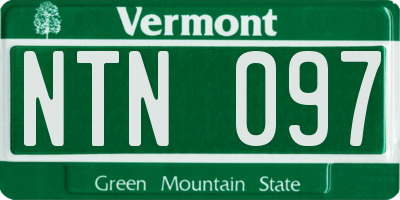 VT license plate NTN097