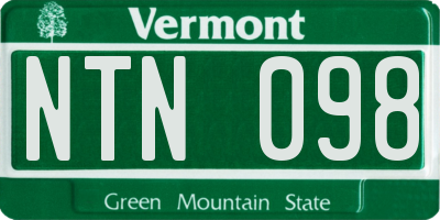 VT license plate NTN098