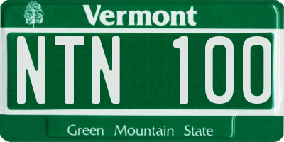 VT license plate NTN100