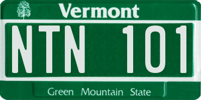 VT license plate NTN101