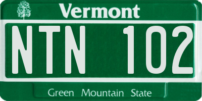 VT license plate NTN102