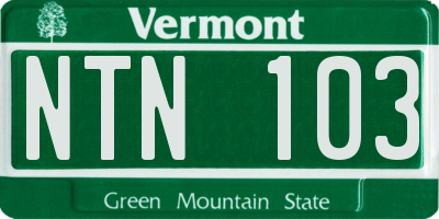 VT license plate NTN103
