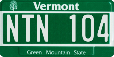 VT license plate NTN104