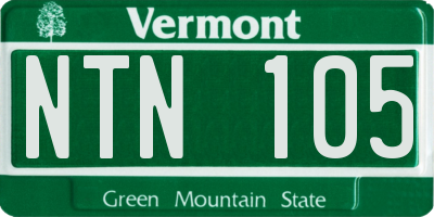 VT license plate NTN105