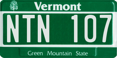 VT license plate NTN107