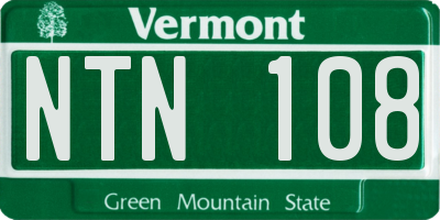 VT license plate NTN108