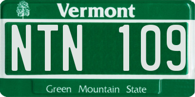 VT license plate NTN109