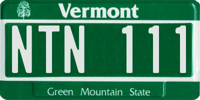 VT license plate NTN111