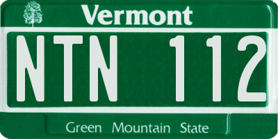 VT license plate NTN112