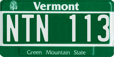 VT license plate NTN113
