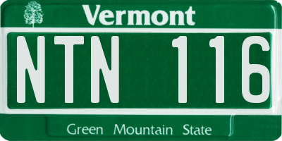 VT license plate NTN116