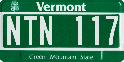 VT license plate NTN117